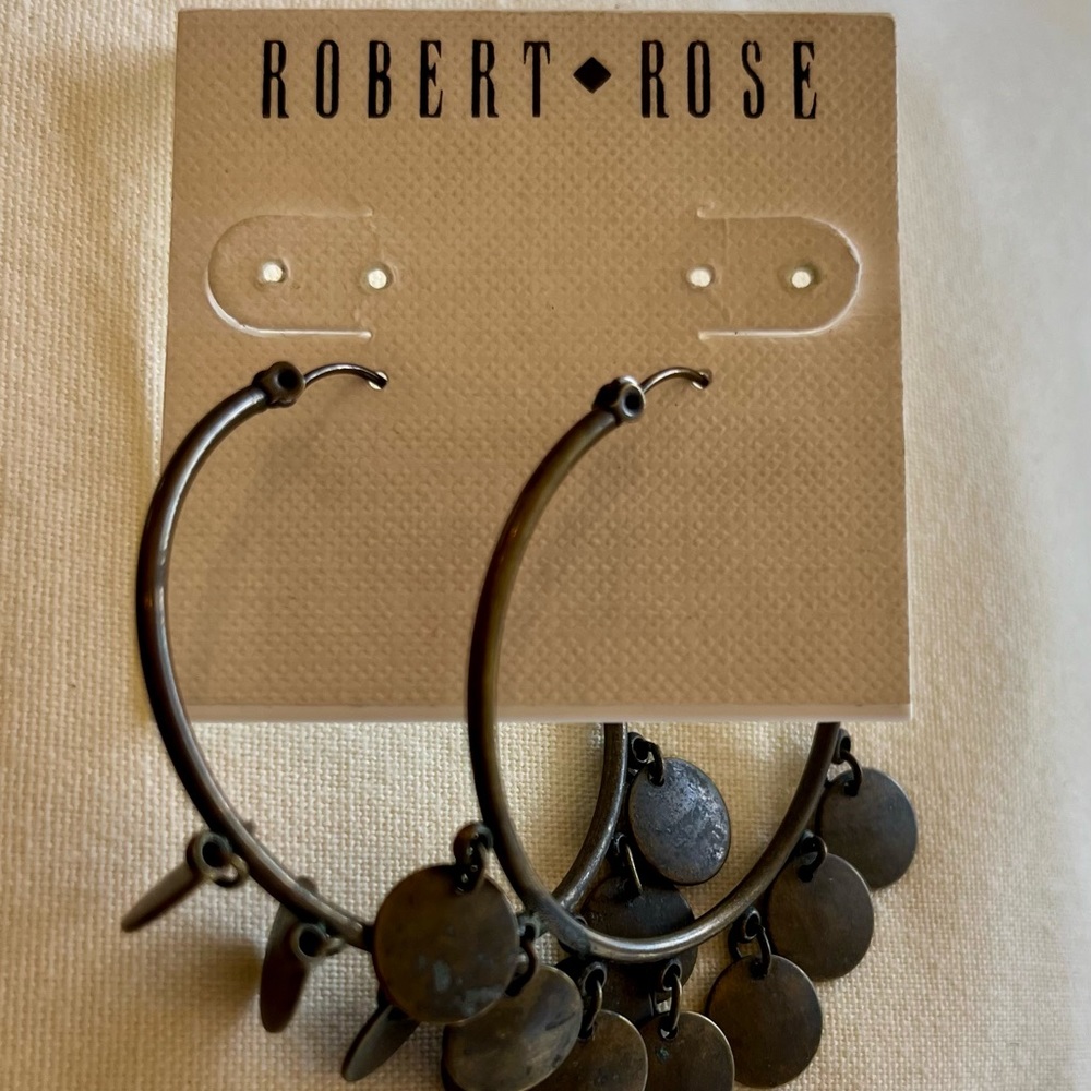 Vintage Robert Rose Hoop Earrings - Picture 16 of 16